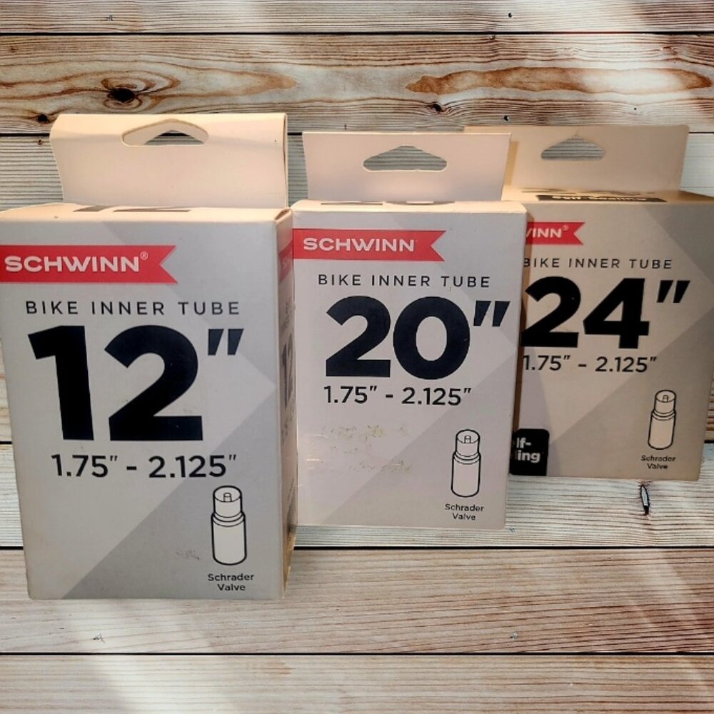 Lot of 3 - Schwinn 12", 20", 24" Self-Sealing Bike Inner Tubes